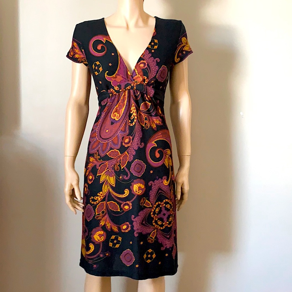 Women’s Paisley & Flowers Black Dress Size S